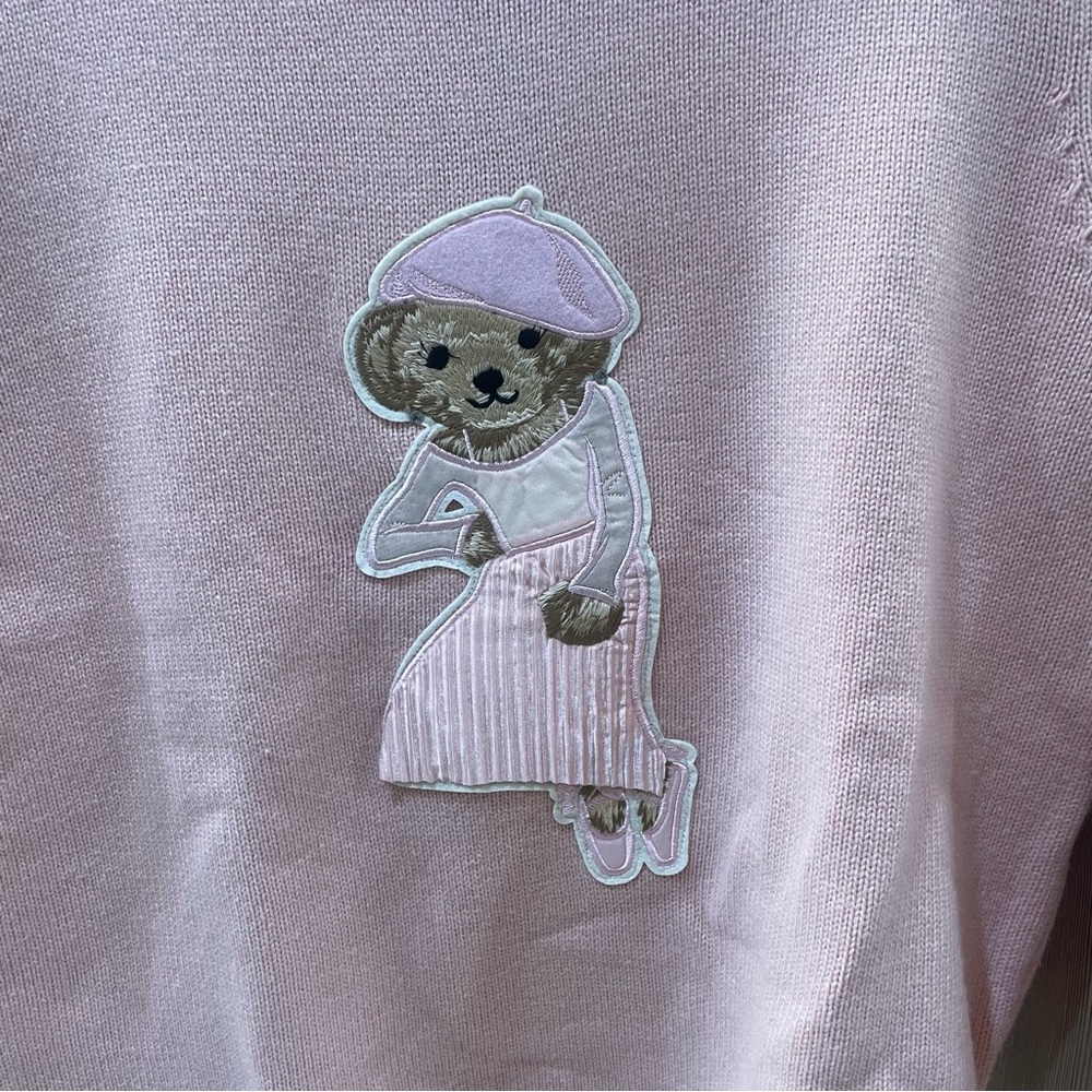 Polo by Ralph Lauren Pink Sweater with Bear Design - Picture 6 of 9